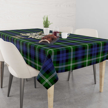 Baillie (Bailey) Tartan Tablecloth with Clan Crest and the Golden Sword of Courageous Legacy - Tartan Vibes Clothing