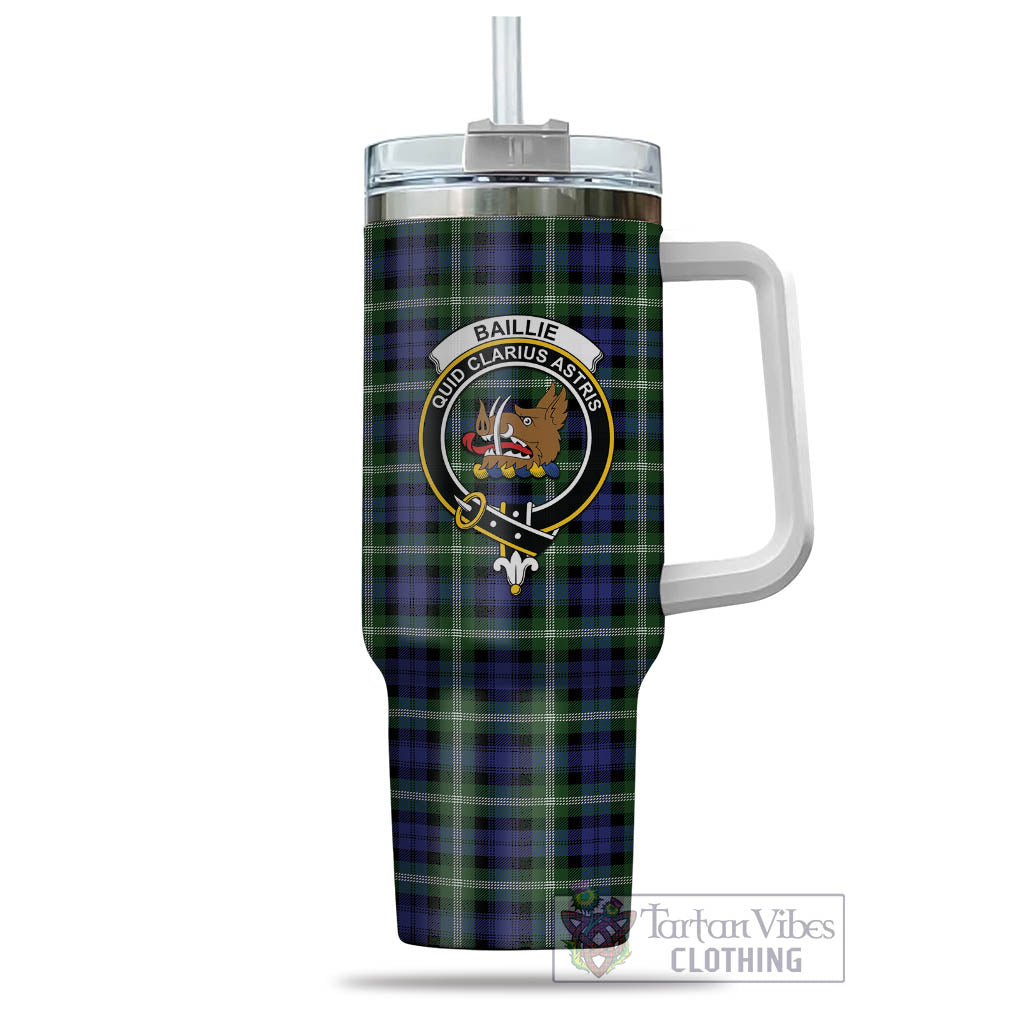 Tartan Vibes Clothing Baillie Modern Tartan and Family Crest Tumbler with Handle