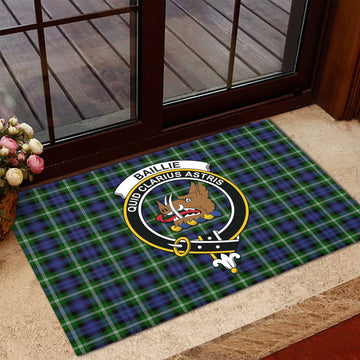 Baillie (Bailey) Tartan Rubber Doormat with Family Crest - Tartan Vibes Clothing