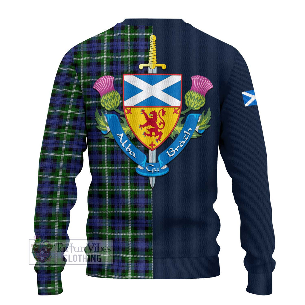Baillie (Bailey) Tartan Ugly Sweater Alba with Scottish Lion Royal Arm Half Style - Tartan Vibes Clothing