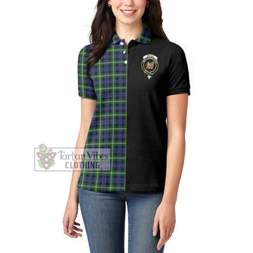 Baillie (Bailey) Tartan Women's Polo Shirt with Family Crest and Half Of Me Style - Tartan Vibes Clothing