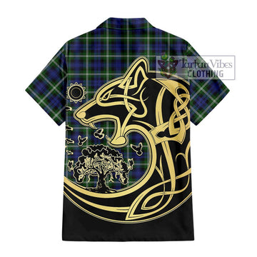 Baillie (Bailey) Tartan Hawaiian Shirt with Family Crest Celtic Wolf Style - Tartan Vibes Clothing