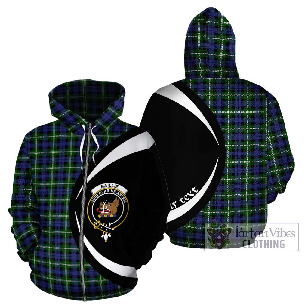 Baillie (Bailey) Tartan Hoodie with Family Crest Circle Style - Tartan Vibes Clothing