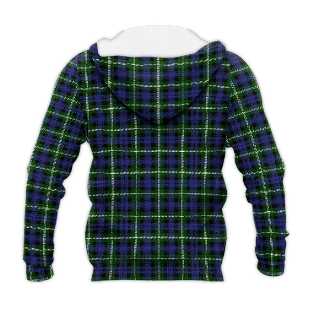 Baillie Modern Tartan Knitted Hoodie with Family Crest - Tartanvibesclothing