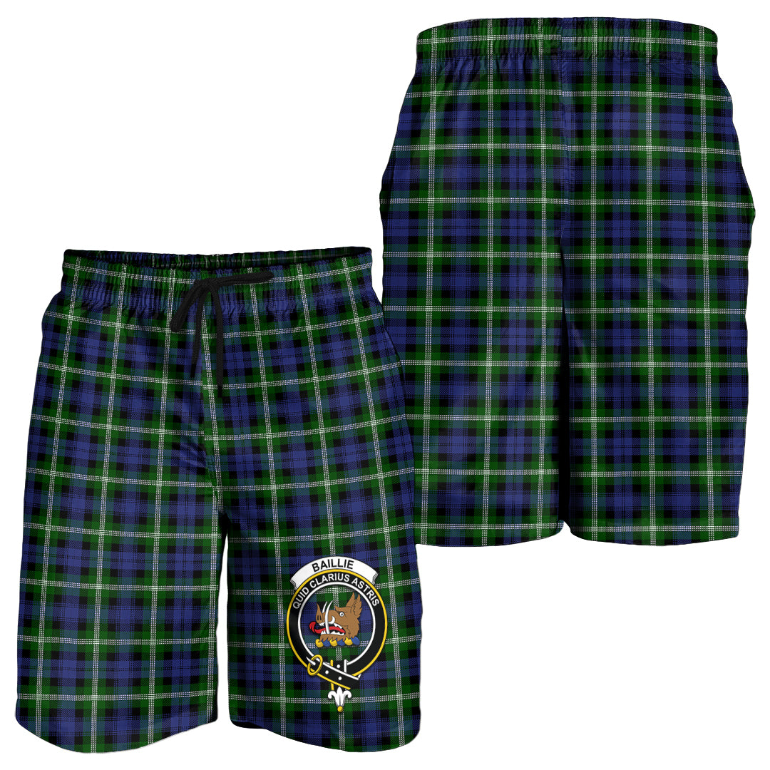Baillie (Bailey) Tartan Mens Shorts with Family Crest - Tartan Vibes Clothing