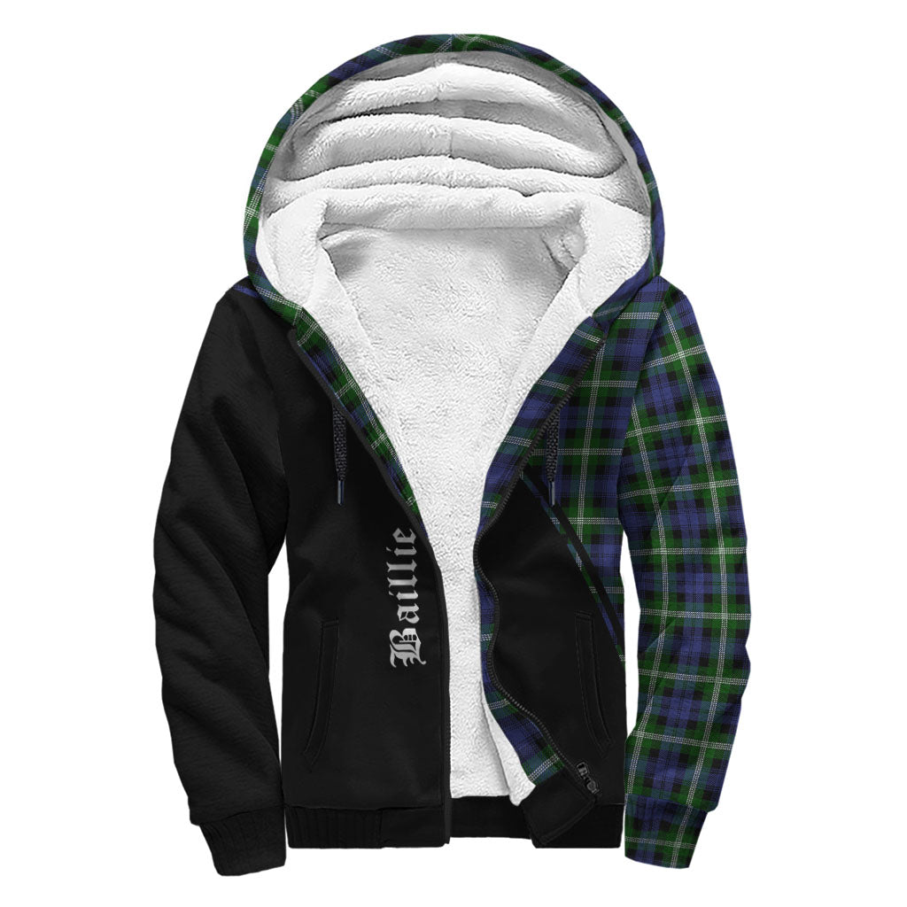 Baillie Modern Tartan Sherpa Hoodie with Family Crest Curve Style - Tartanvibesclothing