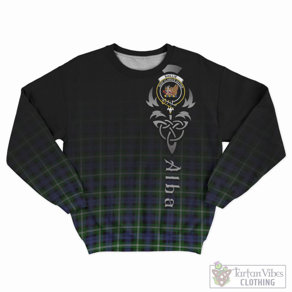 Tartan Vibes Clothing Baillie Modern Tartan Sweatshirt Featuring Alba Gu Brath Family Crest Celtic Inspired