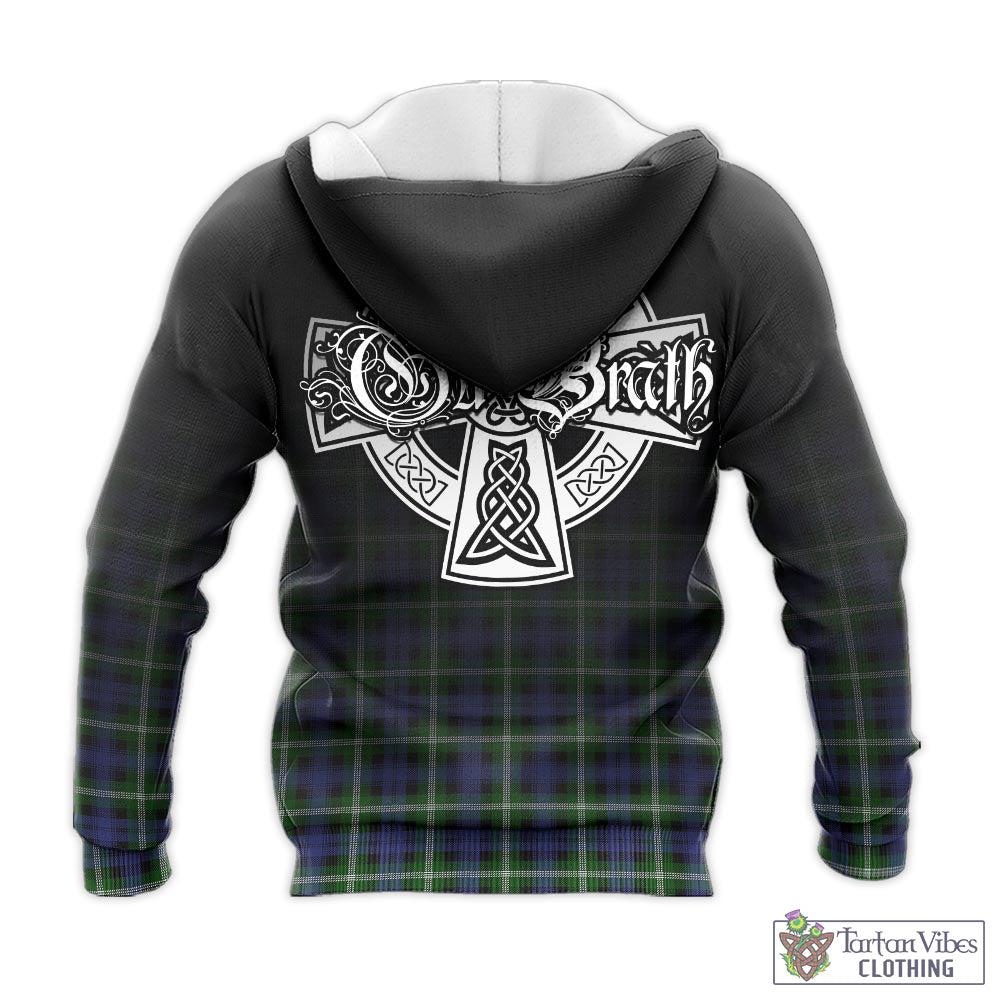 Tartan Vibes Clothing Baillie Modern Tartan Knitted Hoodie Featuring Alba Gu Brath Family Crest Celtic Inspired