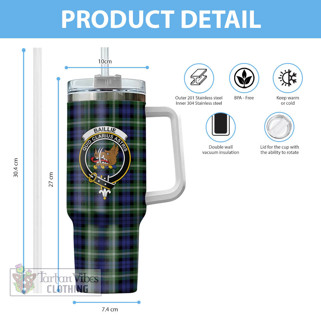 Baillie (Bailey) Tartan Tumbler with Handle with Family Crest - Tartan Vibes Clothing