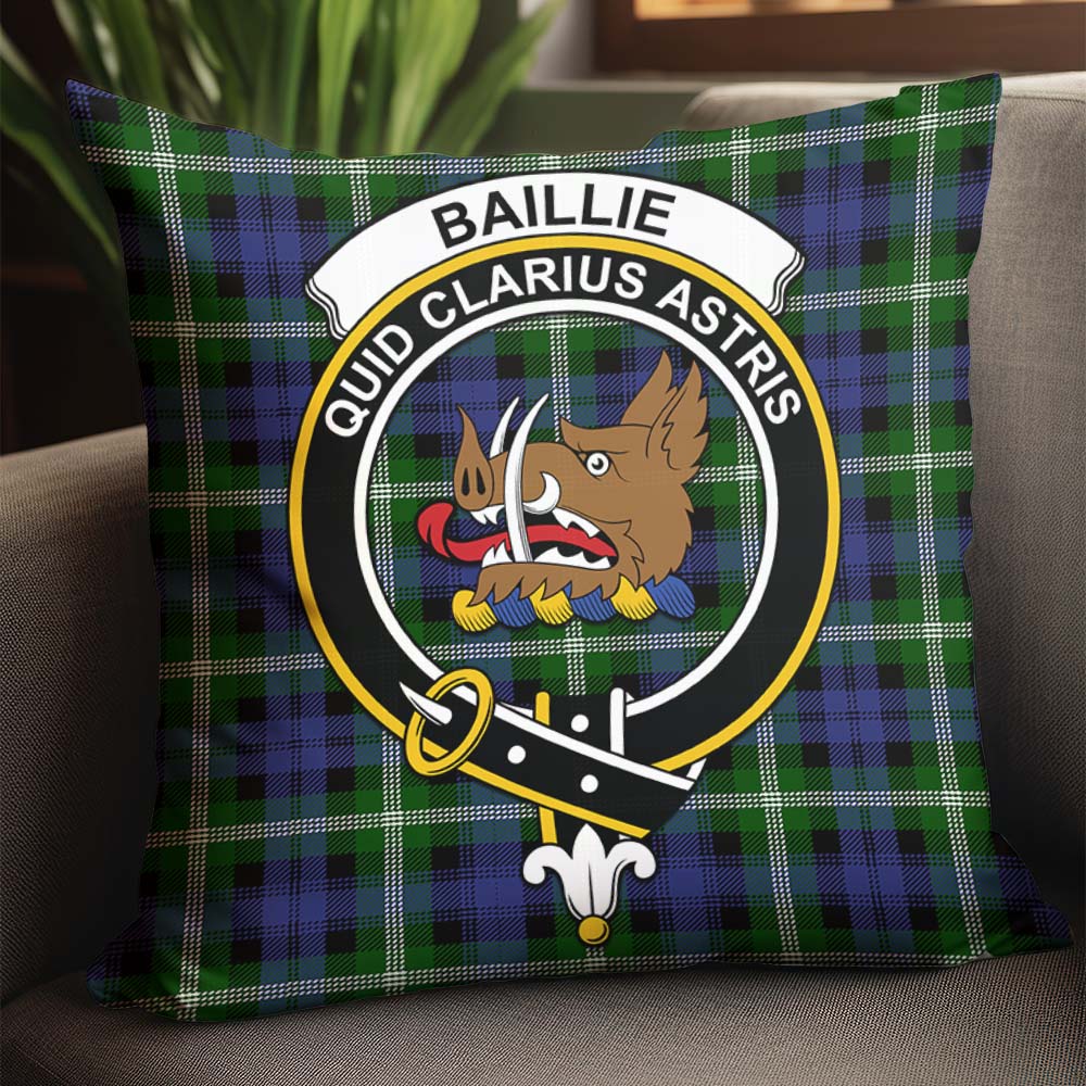 Baillie (Bailey) Tartan Pillow Cover with Family Crest - Tartan Vibes Clothing