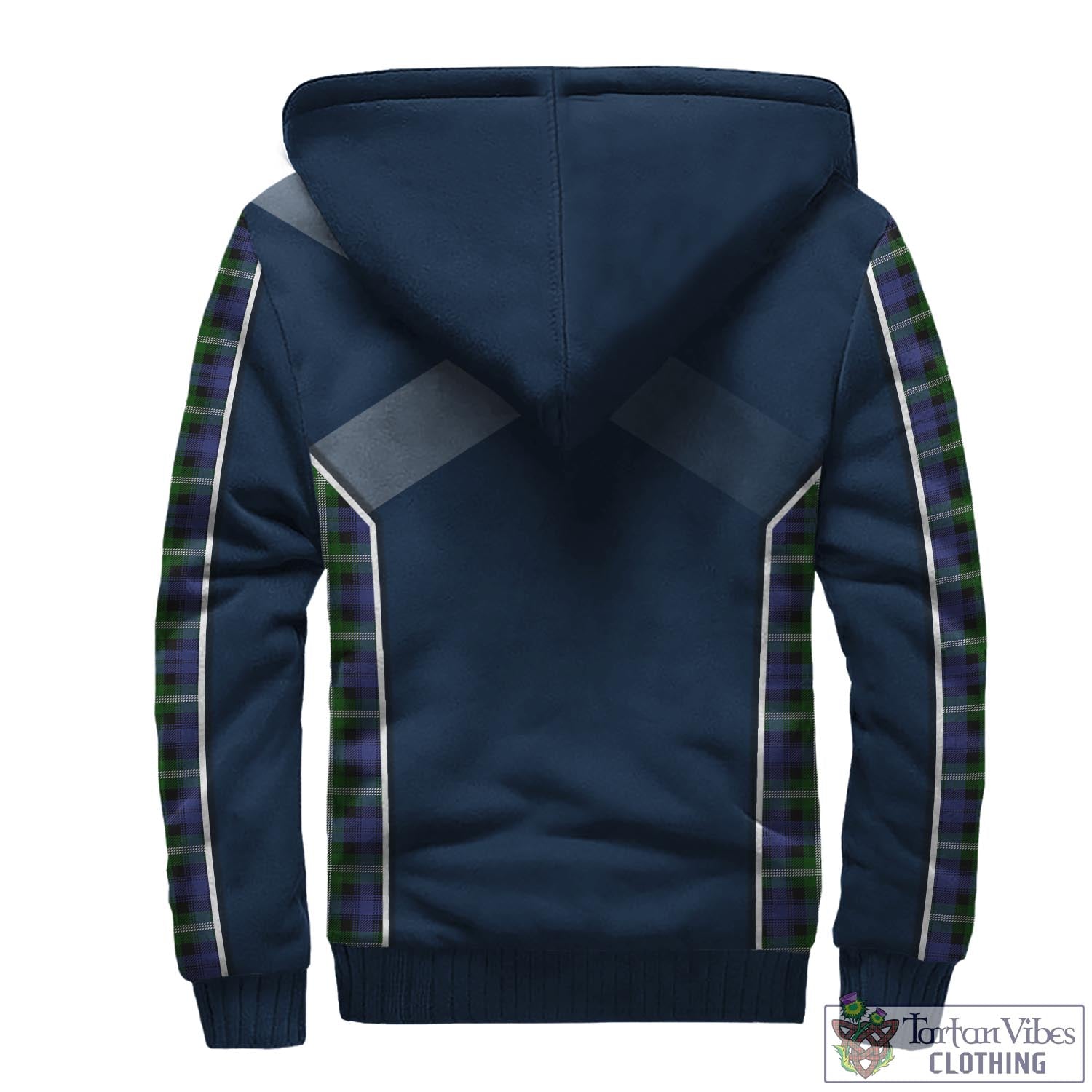 Tartan Vibes Clothing Baillie Modern Tartan Sherpa Hoodie with Family Crest and Scottish Thistle Vibes Sport Style