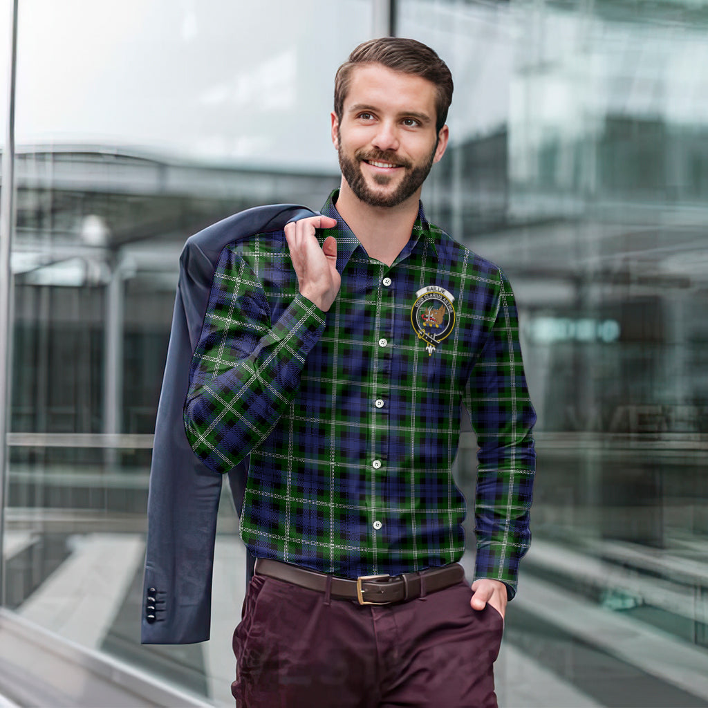 Baillie (Bailey) Tartan Long Sleeve Button Up Shirt with Family Crest - Tartan Vibes Clothing