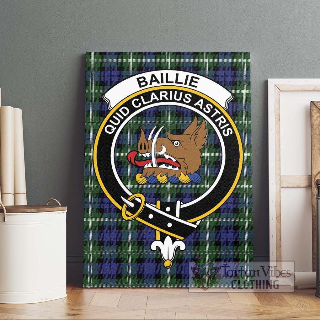 Baillie of Polkemmet Tartan Canvas Print Wall Art with Family Crest Without Frame - Tartan Vibes Clothing