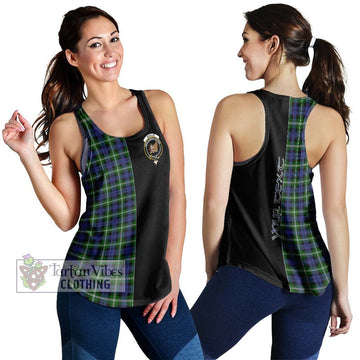 Baillie of Polkemmet Tartan Women's Racerback Tanks with Family Crest and Half Of Me Style 4XL - Tartan Vibes Clothing