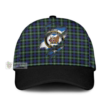 Baillie of Polkemmet Tartan Classic Cap with Family Crest In Me Style