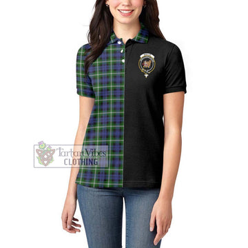Baillie of Polkemmet Tartan Women's Polo Shirt with Family Crest and Half Of Me Style - Tartan Vibes Clothing