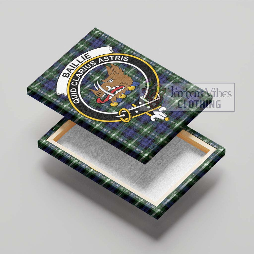 Baillie of Polkemmet Tartan Canvas Print Wall Art with Family Crest - Tartan Vibes Clothing