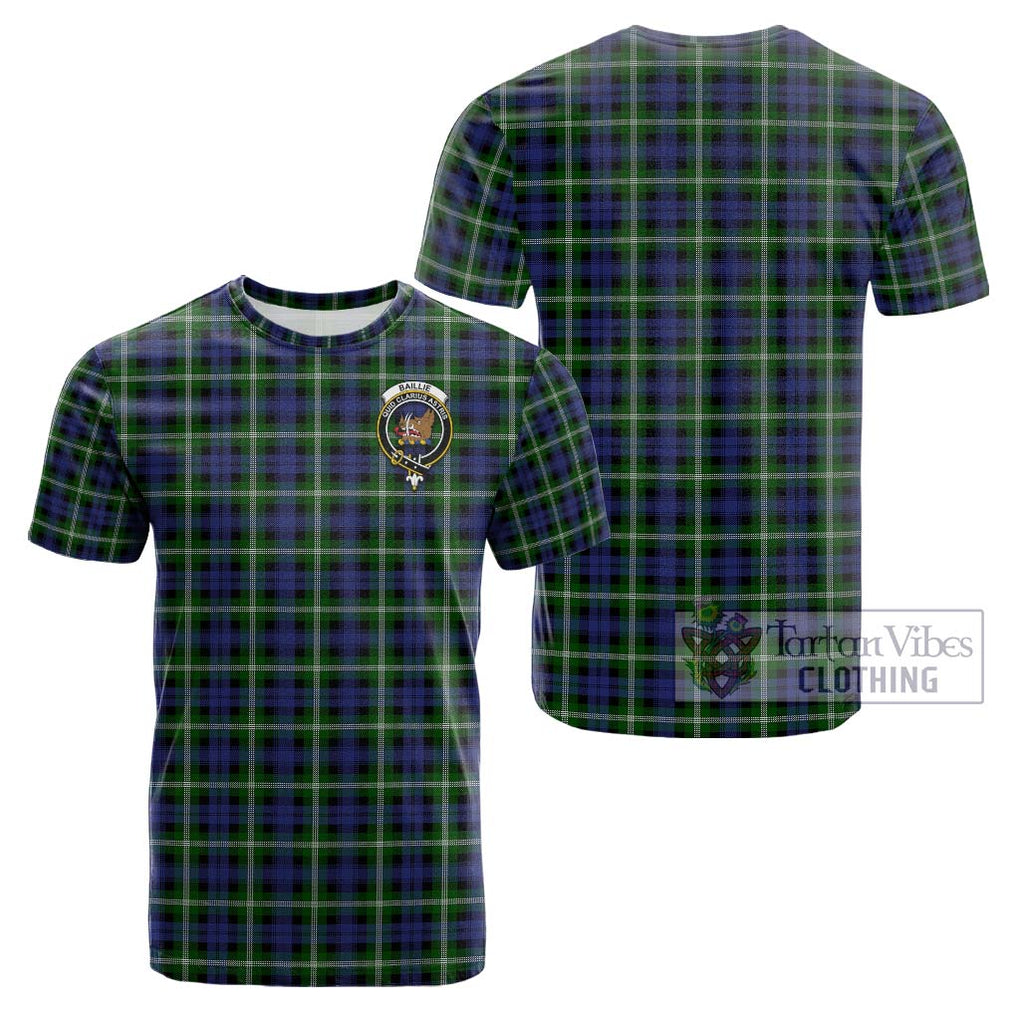 Baillie of Polkemmet Tartan Cotton T-Shirt with Family Crest Kid's Shirt - Tartanvibesclothing Shop