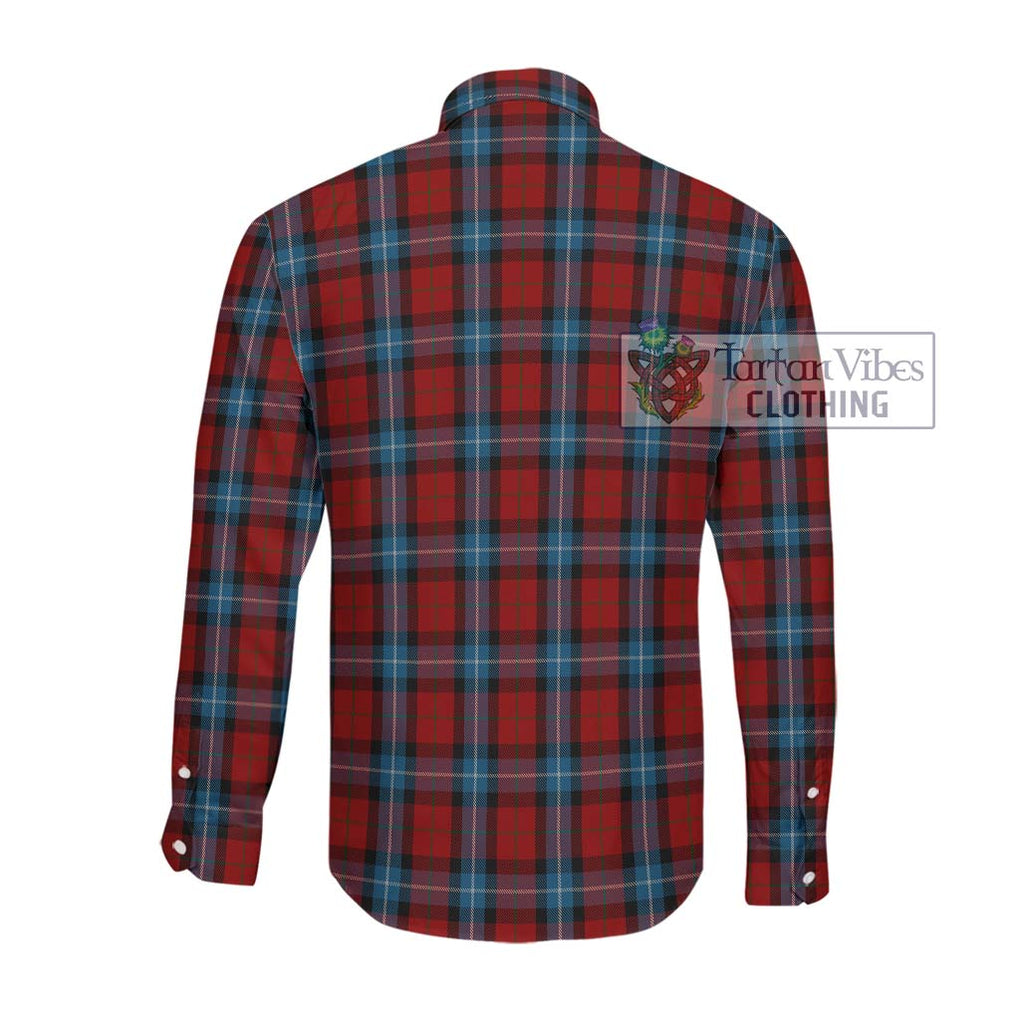 Baillie of Polkemmet Red Tartan Long Sleeve Button Shirt with Family Crest DNA In Me Style - Tartanvibesclothing Shop