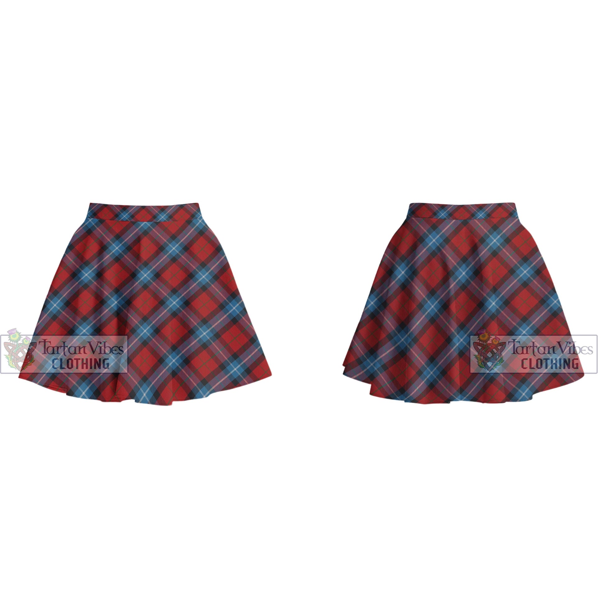 Tartan Vibes Clothing Baillie of Polkemmet Red Tartan Women's Plated Mini Skirt