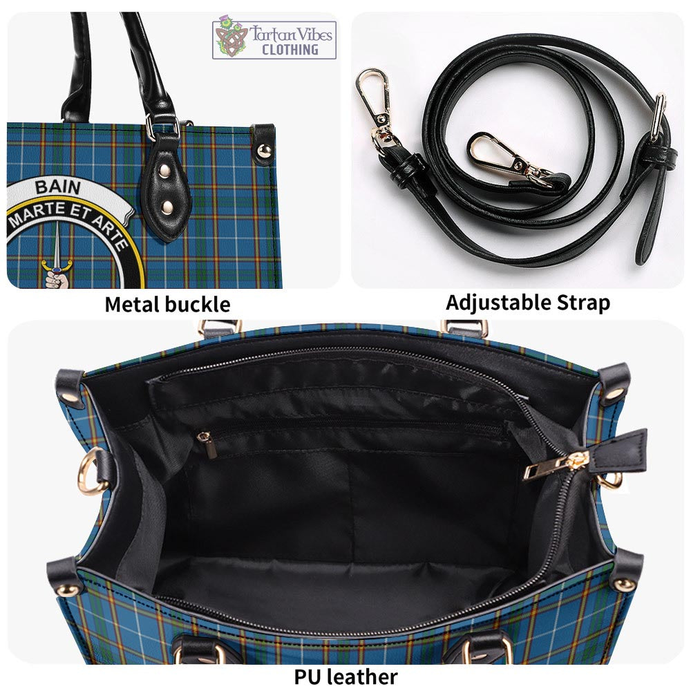 Bain Tartan Luxury Leather Handbags with Family Crest - Tartan Vibes Clothing
