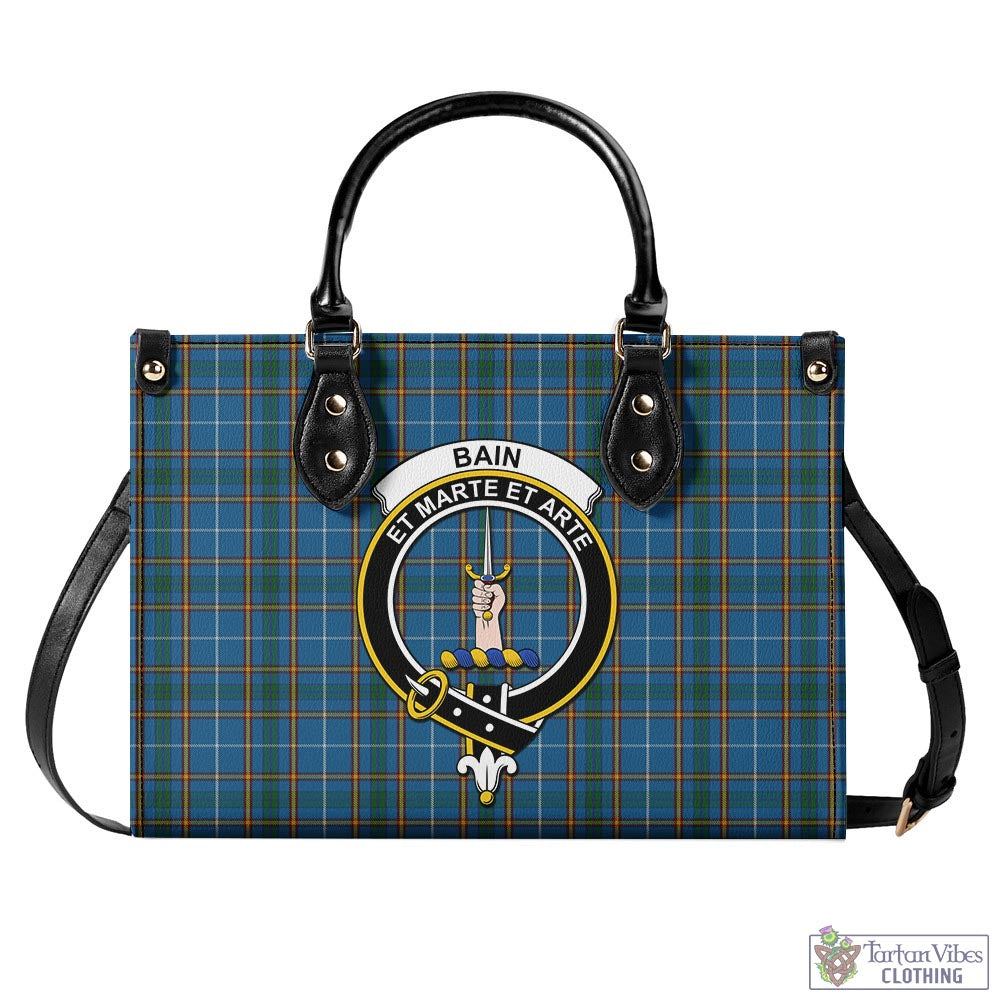 Bain Tartan Luxury Leather Handbags with Family Crest - Tartan Vibes Clothing