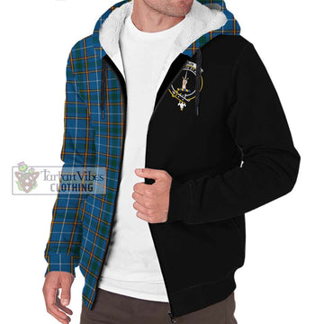 Bain Tartan Sherpa Hoodie with Family Crest and Half Of Me Style Unisex S - Tartan Vibes Clothing