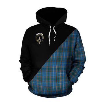 Bain Tartan Cotton Hoodie with Family Crest and Military Logo Style Pullover Hoodie XS - Tartan Vibes Clothing