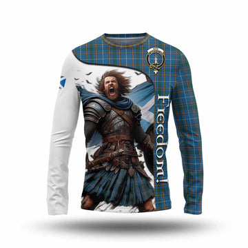 Bain Crest Tartan Long Sleeve T-Shirt Inspired by the Freedom of Scottish Warrior Unisex - Tartan Vibes Clothing