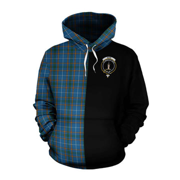 Bain Tartan Cotton Hoodie with Family Crest and Half Of Me Style Pullover Hoodie XS - Tartan Vibes Clothing