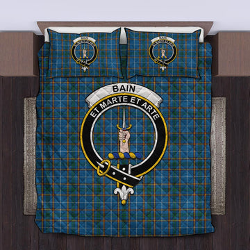 Bain Tartan Quilt Bed Set with Family Crest King - Tartan Vibes Clothing