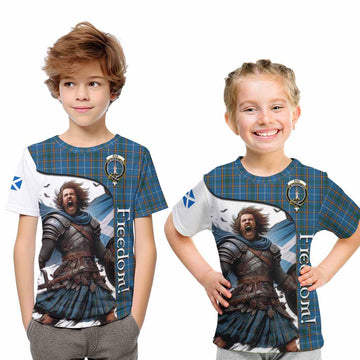 Bain Crest Tartan Kid T-Shirt Inspired by the Freedom of Scottish Warrior Youth XL Size14 - Tartan Vibes Clothing