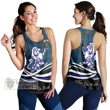 Bain Tartan Women's Racerback Tanks with Alba Gu Brath Regal Lion Emblem 4XL - Tartan Vibes Clothing
