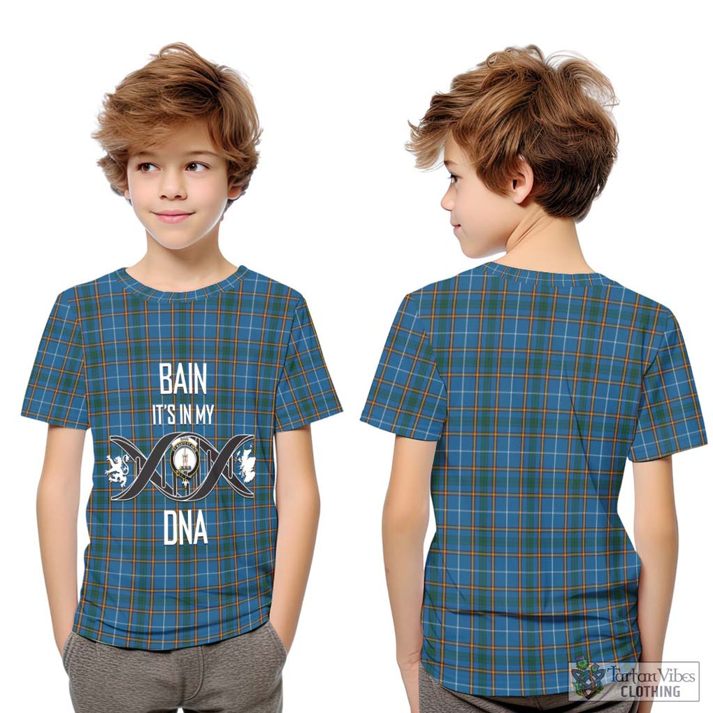 Bain Tartan Kid T-Shirt with Family Crest DNA In Me Style Youth XL Size14 - Tartan Vibes Clothing