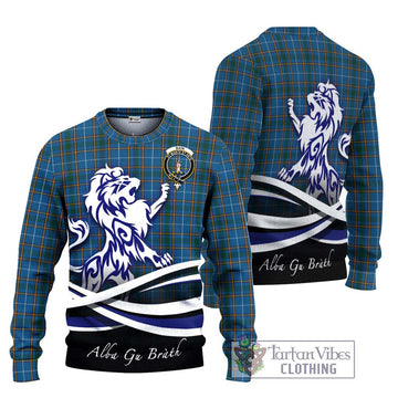 Bain Tartan Ugly Sweater with Alba Gu Brath Regal Lion Emblem Unisex - Tartan Vibes Clothing