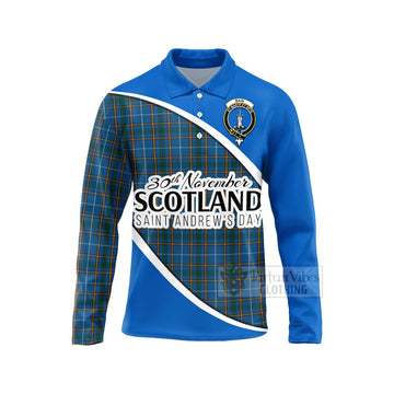 Bain Family Crest Tartan Long Sleeve Polo Shirt Celebrate Saint Andrew's Day in Style Unisex - Tartan Vibes Clothing