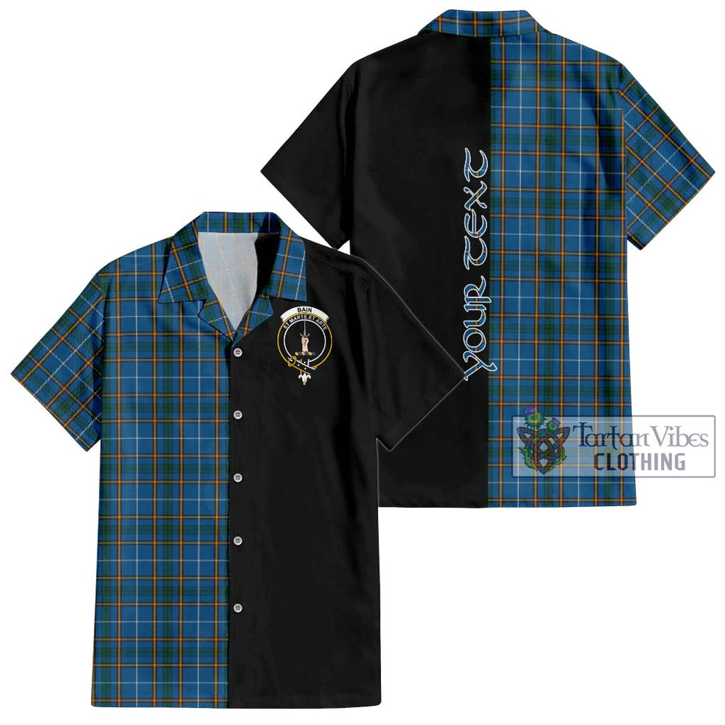 Bain Tartan Hawaiian Shirt with Family Crest and Half Of Me Style Kid - Tartan Vibes Clothing
