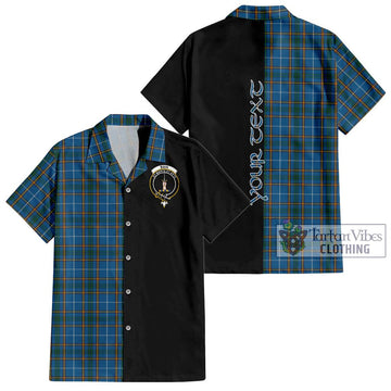 Bain Tartan Hawaiian Shirt with Family Crest and Half Of Me Style Kid - Tartan Vibes Clothing