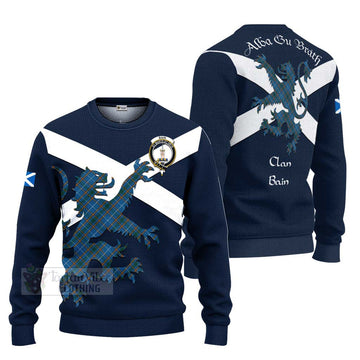 Bain Tartan Lion Rampant Ugly Sweater Proudly Display Your Heritage with Alba Gu Brath and Clan Name Unisex - Tartan Vibes Clothing