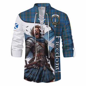 Bain Crest Tartan Ghillie Kilt Shirt Inspired by the Freedom of Scottish Warrior Men - Tartan Vibes Clothing