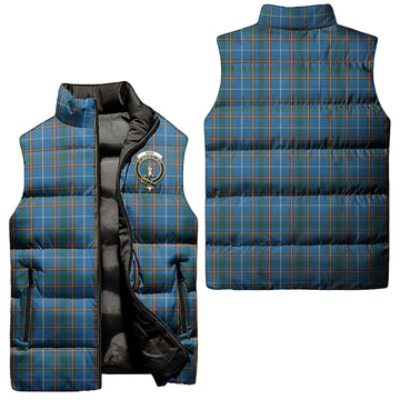 Bain Tartan Sleeveless Puffer Jacket with Family Crest Unisex - Tartan Vibes Clothing