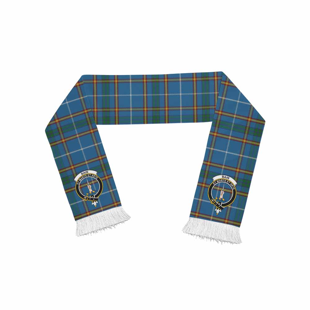 Bain Tartan Ruffneck Scarf with Family Crest One Size 67.7*6.7 inches - Tartan Vibes Clothing