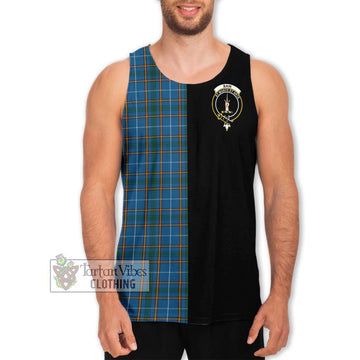 Bain Tartan Men's Tank Top with Family Crest and Half Of Me Style Men - Tartan Vibes Clothing