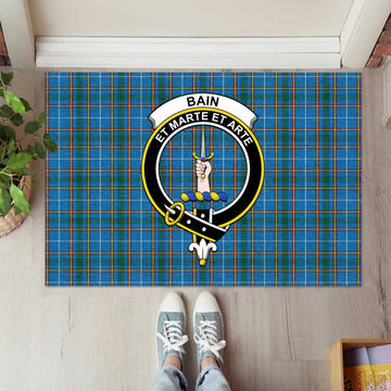 Bain Tartan Rubber Doormat with Family Crest L 60*90cm - Tartan Vibes Clothing