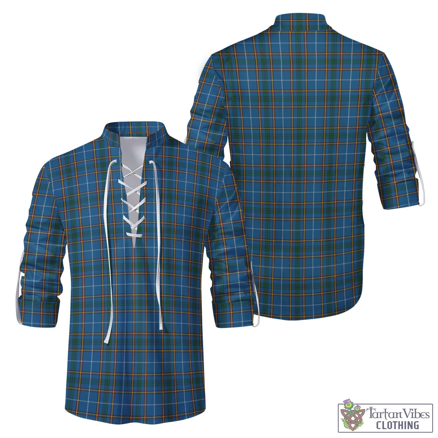Tartan Vibes Clothing Bain Tartan Men's Scottish Traditional Jacobite Ghillie Kilt Shirt