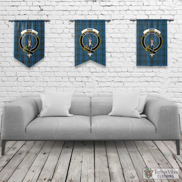 Bain Tartan Gonfalon, Tartan Banner with Family Crest Rectangle - Tartan Vibes Clothing