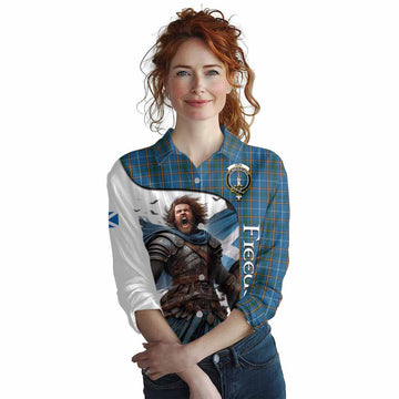 Bain Crest Tartan Women's Casual Shirt Inspired by the Freedom of Scottish Warrior Female - Tartan Vibes Clothing
