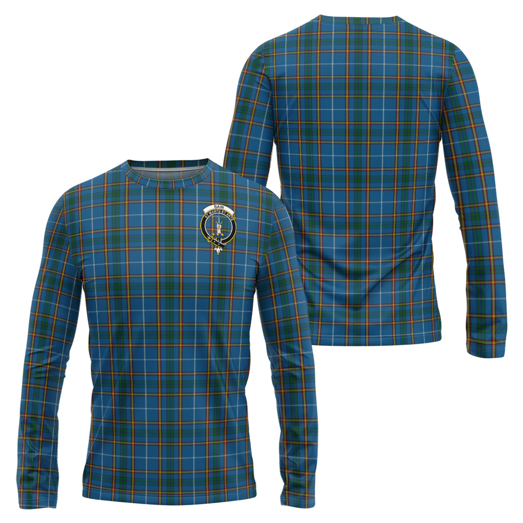 Bain Tartan Long Sleeve T-Shirt with Family Crest Unisex - Tartan Vibes Clothing