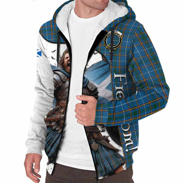 Bain Crest Tartan Sherpa Hoodie Inspired by the Freedom of Scottish Warrior Unisex S - Tartan Vibes Clothing