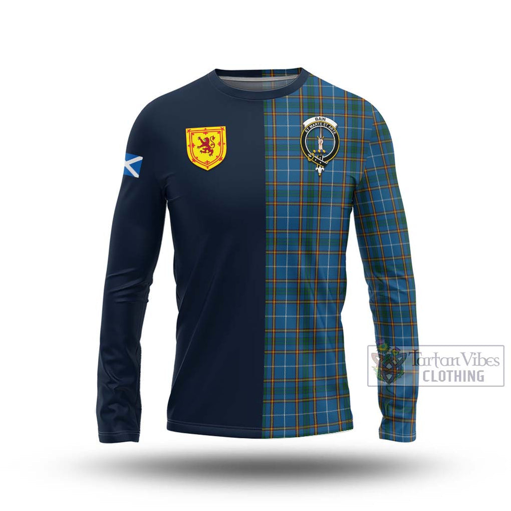 Bain Tartan Long Sleeve T-Shirt Alba with Scottish Lion Royal Arm Half Style Unisex - Tartan Vibes Clothing